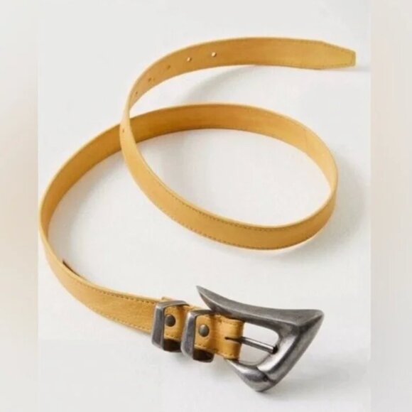 NWT Free People Billie Leather Belt in Honey - Picture 1 of 6